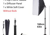 1.6M Tripod and Box Photographic Equipment Photo Studio Photography Soft Box Kit With Triopod Video 50x70cm Softbox Photo Box With Lamp Holder E27