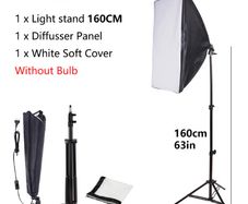 1.6M Tripod and Box Photographic Equipment Photo Studio Photography Soft Box Kit With Triopod Video 50x70cm Softbox Photo Box With Lamp Holder E27