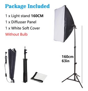 1.6M Tripod and Box Photographic Equipment Photo Studio Photography Soft Box Kit With Triopod Video 50x70cm Softbox Photo Box With Lamp Holder E27