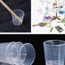 NEW 60 Pack 30ml Plastic Mixing Cup Measuring Cups Graduated Cups with 50 Pack Wooden Stirring Sticks Plastic Mixing Kit for Mixing Resin Paint Stain Image 2