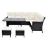 4 Piece Garden Lounge Set with Cushions Poly Rattan Black Image 3