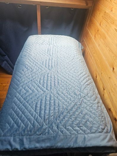 Blue velvet king size bedspread / throw