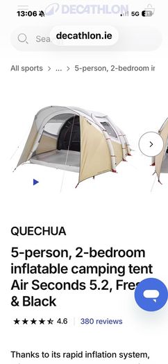 Quechua 5 Person 2 Bed Inflatable