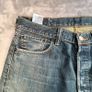Levis 501 Original Button Fly Jeans W34 L26 - Distressed Ripped Cropped Blue Image 4