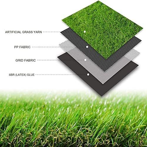 Artificial Grass Turf 10m x 1m Fake Lawn Astro Turf Pile High Artificial Grass Cheap Astro Garden Lawn Realistic Synthetic Grass Turf Lawn Mat with Drainage Holes for Pet Patio Garden Landscape