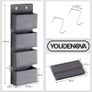 FREE SHIPPING Over Door Storage with 4 Pockets Strong and Durable, Hanging Wardrobe Storage Organiser Practical and Spacious, Hanging Storage With 2 Metal Hooks for Bathroom Office Bedroom Grey Image 5
