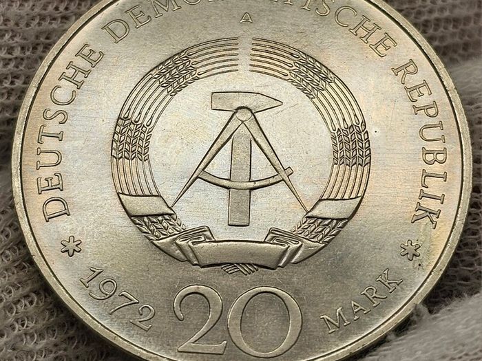 Germany 1972 20 Mark Beautiful Uncirculated Swirling Lustre Gen Bu