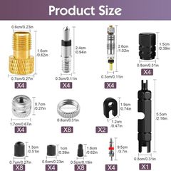 55Pcs Presta Valve Core Sets, Presta Valve Core Replacement Set, Brass Valve Core Bike Kit Valve universal Valve Cores, Tubeless Valve Core for for Bicycles, Road Bikes and Most Mountain Bikes