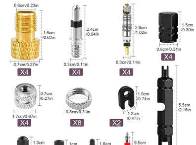 55Pcs Presta Valve Core Sets, Presta Valve Core Replacement Set, Brass Valve Core Bike Kit Valve universal Valve Cores, Tubeless Valve Core for for Bicycles, Road Bikes and Most Mountain Bikes