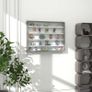 5-Tier Wall Display Shelf Unit Cabinet w/ 4 Adjustable Shelves Glass Doors Home Office Ornaments 60x80cm Grey Wood Grain Image 3