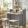 kitchen cabinet Storage Sideboard Kitchen  Island  Cabinet Kitchen Island Multi-storage Kitchen Cabinet with Sliding Doors and Extendable Worktop Image 8