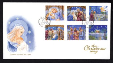 2002 Guernsey Christmas Commemorative Stamps First Day Cover (FDC)