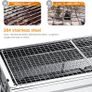 Barbecue Grill Stainless Steel BBQ Charcoal Grill Smoker Barbecue Folding Portable for Outdoor Cooking Camping Hiking Picnics Backpacking Large Image 5