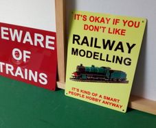 Model Railway novelty tin metal signs