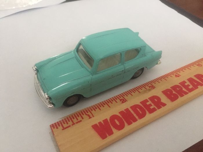 Spot-on. Tri-ang. Ford Anglia. Model number 213. Featured in Harry Potter movie.