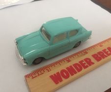 Spot-on. Tri-ang. Ford Anglia. Model number 213. Featured in Harry Potter movie.