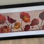 Black framed picture of poppies Image 2