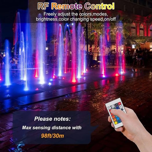 NEW SALE | Pond Lights Mains Powered, RGB Underwater Spotights, Aquarium Lights with Remote Control, IP68 Waterproof, Multicoloured, Submersible, for Aquarium, Garden, Yard, Pool, Fountain, Pond