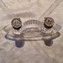 Antique Glass Double inkwell in boat form Image 4