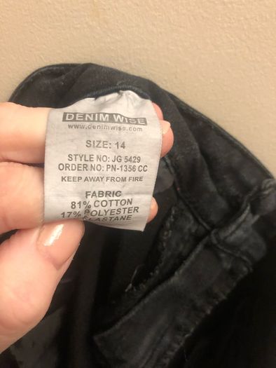 Black denim skirt (size 14)