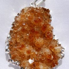 Genuine Cluster Golden Citrine   PENDANT  IN SILVER - Pendant 1,9"