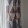 Pink & Grey Geometric Design Curtains Image 4