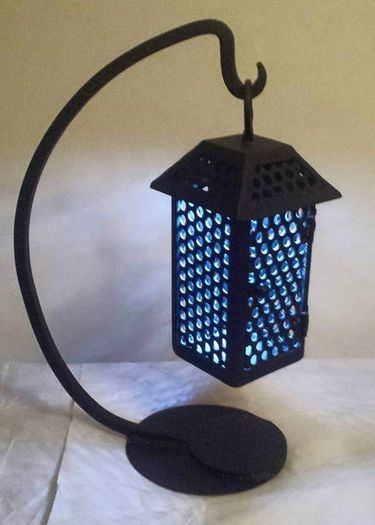 Hand Made Metal Lantern In Satin Black (Quite Heavy)