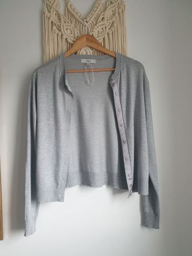 M&s Grey Cardigan Size Uk 12