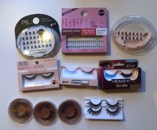 Large selection of false eyelashes