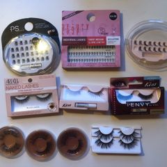 Large selection of false eyelashes