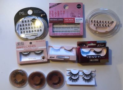 Large selection of false eyelashes