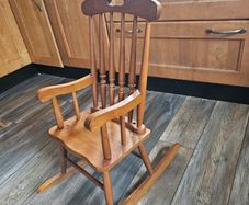 Mini ocking chair kids vintage pine solid piece