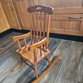 Mini ocking chair kids vintage pine solid piece