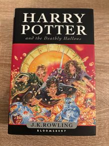 A hardback first edition of Harry Potter and the Deathly Hallows by J.K Rowling