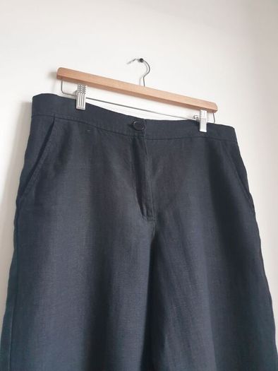 Carolyn Donelly Black Linen Trousers Size Uk 16