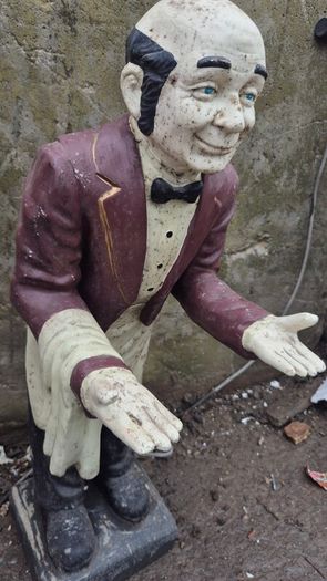 vintage classic fibreglass waiter figure butler display