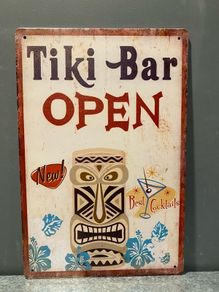 Tiki Bar Tin Metal Sign