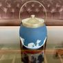 Adams Tunstall Jasperware Biscuit Barrell Ice Bucket Silver Plate Lid Image 5