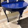 Mahogany painted Blue Half moon Hall table Image 3