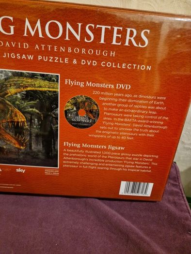 Brand New David Attenborough's Flying Monsters Jigsaw and DVD 1000 Piece Puzzle Dinosaurs