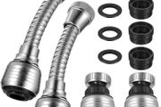 4 Pcs Kitchen Tap Spray Head Adapter, Universal Kitchen Tap Extension for Kitchen Tap, Bathroom Kitchen Sink Faucet Extender Tap Aerator, Flexible 360 Swivel for Kitchen Tap, 2 Modes/2 Long+2 Short