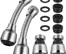 4 Pcs Kitchen Tap Spray Head Adapter, Universal Kitchen Tap Extension for Kitchen Tap, Bathroom Kitchen Sink Faucet Extender Tap Aerator, Flexible 360 Swivel for Kitchen Tap, 2 Modes/2 Long+2 Short