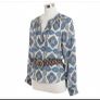 Claudie Pierlot Graphic Print Sz 6UK 2US XS Blue Textured Casual Boho Image 2
