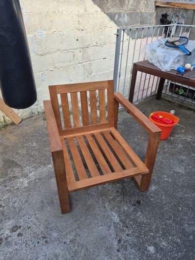 outdoor wooden armchair