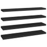 Floating Wall Shelves 4 pcs Black 120x23.5x3.8 cm MDF Image 2
