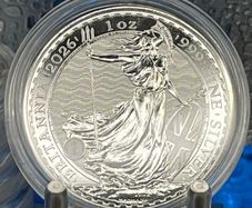 1oz Fine 999 Silver Bullion Britannia 2026 Coin.