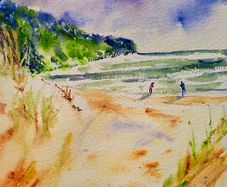 maghera beach donegal watercolour