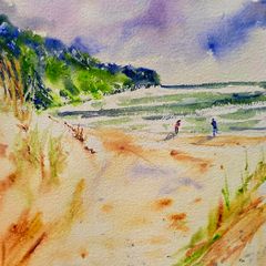 maghera beach donegal watercolour
