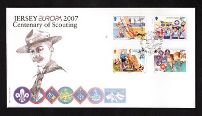 2007 Jersey Centenary of Scouting (Europa C.E.P.T. 2007) Commemorative Stamps First Day Cover (FDC)