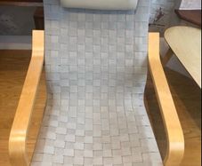 Ltd Ed Chair with Leather Headrest and Woven Seat